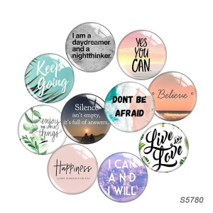 20MM 10pcs/lot BELIEVE glass snap button charms
