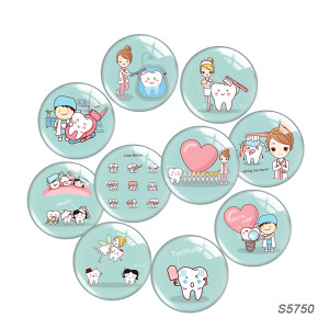 20MM 10pcs/lot Dental Dentist glass snap button charms