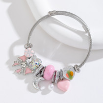 Beaded Bracelet Pendant Bow Love Full Diamond Pearl Moon Bracelet