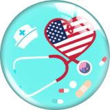 20MM 10pcs/lot Nurse LOVE glass snap button charms