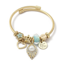 Stainless Steel bangle  gold niche exquisite shell decoration