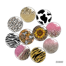 20MM 10pcs/lot Animal texture leopard print glass snap button charms