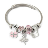 Pink Stainless Steel bangle  Summer Style Bracelet