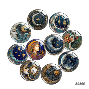20MM 10pcs/lot Cartoon moon glass snap button charms