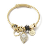 Stainless Steel bangle  gold niche exquisite shell decoration