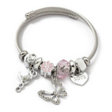 Pink Stainless Steel bangle  Summer Style Bracelet