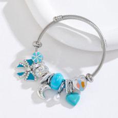 Beaded Bracelet Pendant Bow Love Full Diamond Pearl Moon Bracelet