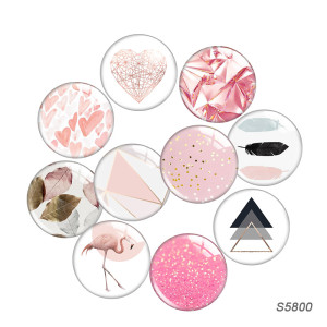 20MM 10pcs/lot pink LOVE glass snap button charms