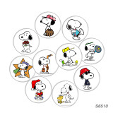 20MM 10pcs/lot Cartoon dog glass snap button charms