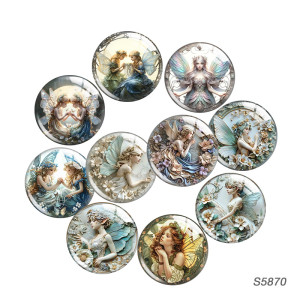 20MM 10pcs/lot Cartoon angel glass snap button charms