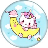 20MM 10pcs/lot Cartoon cat glass snap button charms