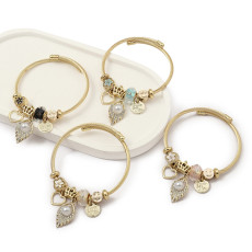 Stainless Steel bangle  gold niche exquisite shell decoration