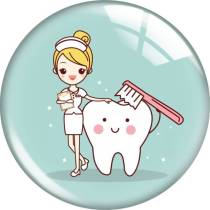 20MM 10pcs/lot Dental Dentist glass snap button charms