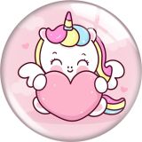 20MM 10pcs/lot Cartoon cat glass snap button charms