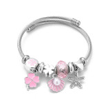 Stainless steel open bracelet starfish shell bracelet