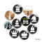 20MM 10pcs/lot chess Sport Games glass snap button charms