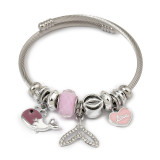 Pink Stainless Steel bangle  Summer Style Bracelet