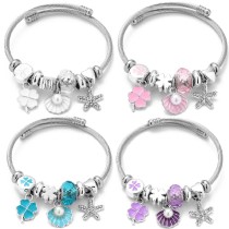 Stainless steel open bracelet starfish shell bracelet