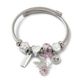 Pink Stainless Steel bangle  Summer Style Bracelet