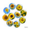20MM 10pcs/lot sunflower glass snap button charms