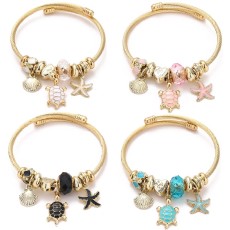 women's light luxury bangle, Stainless steel gold , high-end spring bracelet