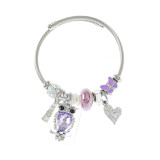Stainless Steel Adjustable Bracelet DIY Pendant Love Owl Bracelet