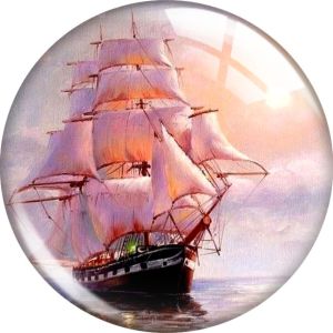 20MM 10pcs/lot sailboat glass snap button charms