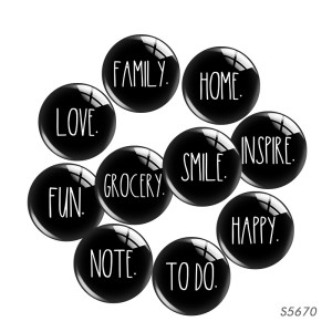 20MM 10pcs/lot HOME LOVE FUN FAMILY SMILE INSPIRE  glass snap button charms