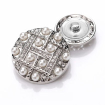 23mm snap button metal rhinestone Golden Silver Flower Pearl Snowflake love