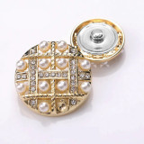 23mm snap button metal rhinestone Golden Silver Flower Pearl Snowflake love