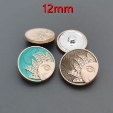 SUN 12MM Metal button gold Solar wind pattern totem  fit 12MM snap button jewelry