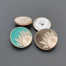 SUN 23MM Metal button gold Solar wind pattern totem  fit 20MM snap button jewelry