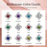 925 silver zircon clover necklace with full diamond clover pendant birthstone necklace