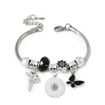 New 20mm snap button women's bracelet  elf  butterfly Rhinestone