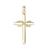 S925 pure silver 8-shaped smooth cross pendant necklace with diamond inlaid zircon collarbone chain