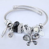 Stainless steel open bracelet, butterfly crystal tassel bracelet, crystal bead bead bead bracelet, string bracelet, and jewelry