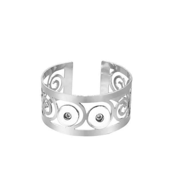 New 20mm snap button bracelet Punk Spiral Pattern Open Bracelet