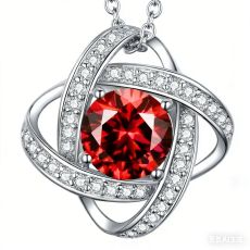 925 silver zircon clover necklace with full diamond clover pendant birthstone necklace