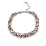 Titanium steel bracelet with circular rings, bead rings, interlocking rings, and non fading jewelry