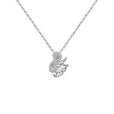 Little Swan 925 sterling silver necklace for actresses, elegant collarbone chain