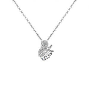 Little Swan 925 sterling silver necklace for actresses, elegant collarbone chain