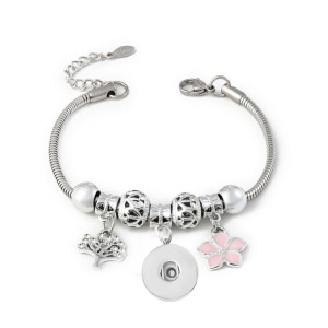 New 20mm snap button women's bracelet Flower  Tree of Life  butterfly Rhinestone