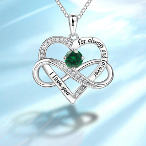 Twelfth Birthday Stone 925 silver zircon Pendant  Heart Shaped Necklace