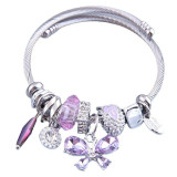 Stainless steel open bracelet, butterfly crystal tassel bracelet, crystal bead bead bead bracelet, string bracelet, and jewelry