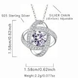 925 silver zircon clover necklace with full diamond clover pendant birthstone necklace