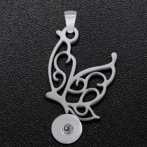 Stainless steel love Butterfly  flower Pendant  fit 20MM Snaps button jewelry wholesale