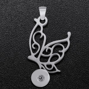 Stainless steel love Butterfly  flower Pendant  fit 20MM Snaps button jewelry wholesale