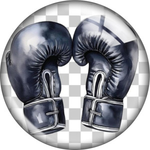 20MM 10pcs/lot  Sports boxing Print glass snap button charms