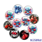 20MM 10pcs/lot Sports boxing cartoon Print glass snap button charms