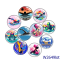 20MM 10pcs/lot  Sports Swimming Print glass snap button charms